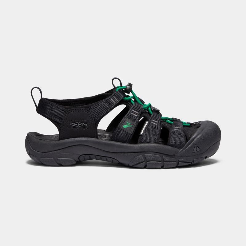 Keen Newport Revival Womens Hiking Sandals Black/Green Sale (0169-YRNLT)